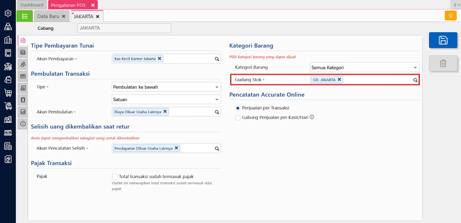 Cara menambah gudang
